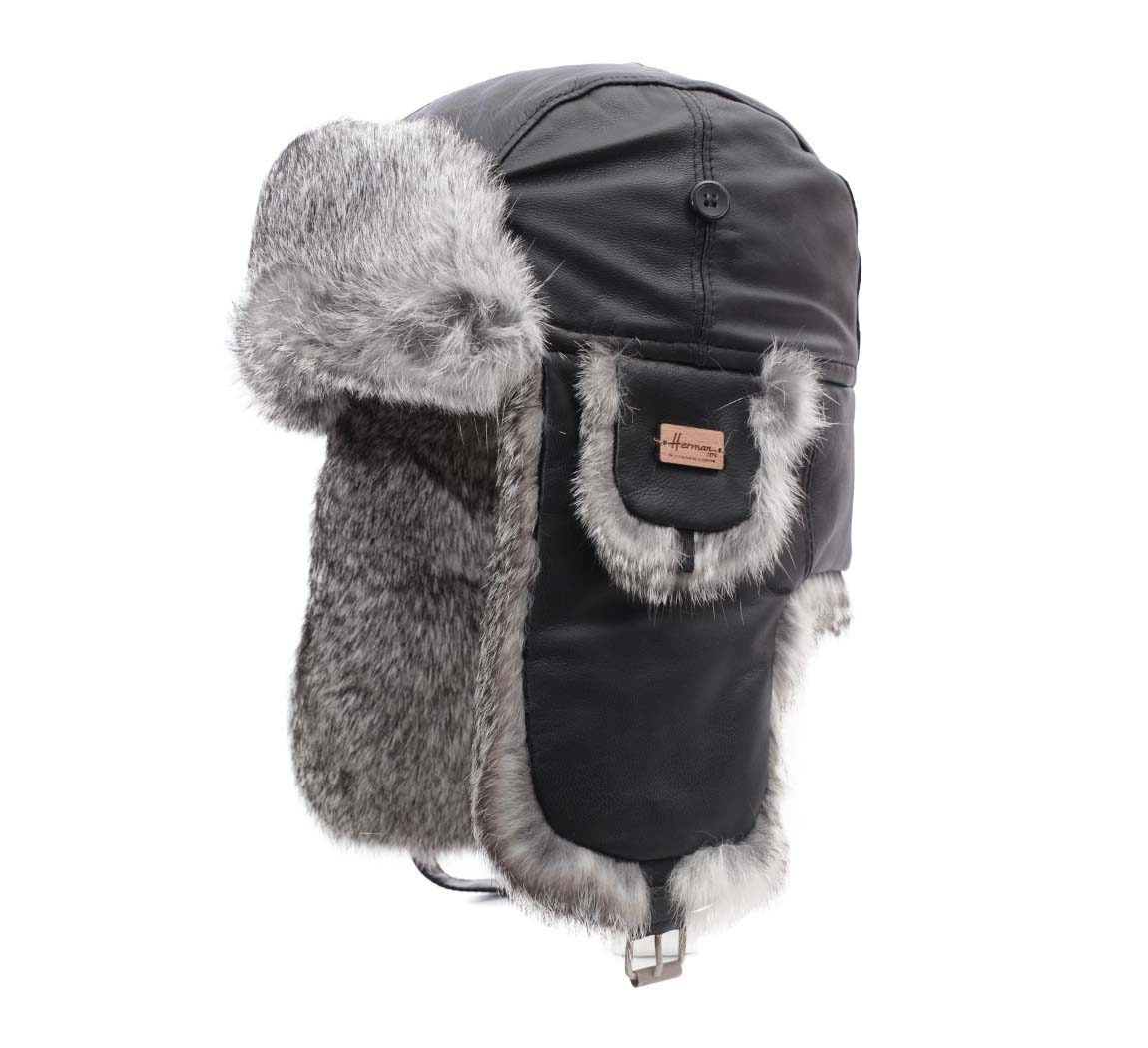 Bonnet hiver Cuir Fourrure Bonnet hiver Cuir Fourrure